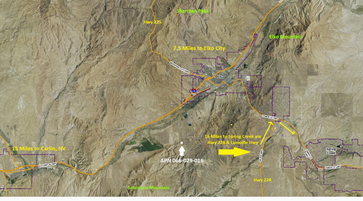 NV - Elko - APN 066-029-016 GIS Map Overview 2